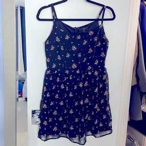 Floral summer dress black